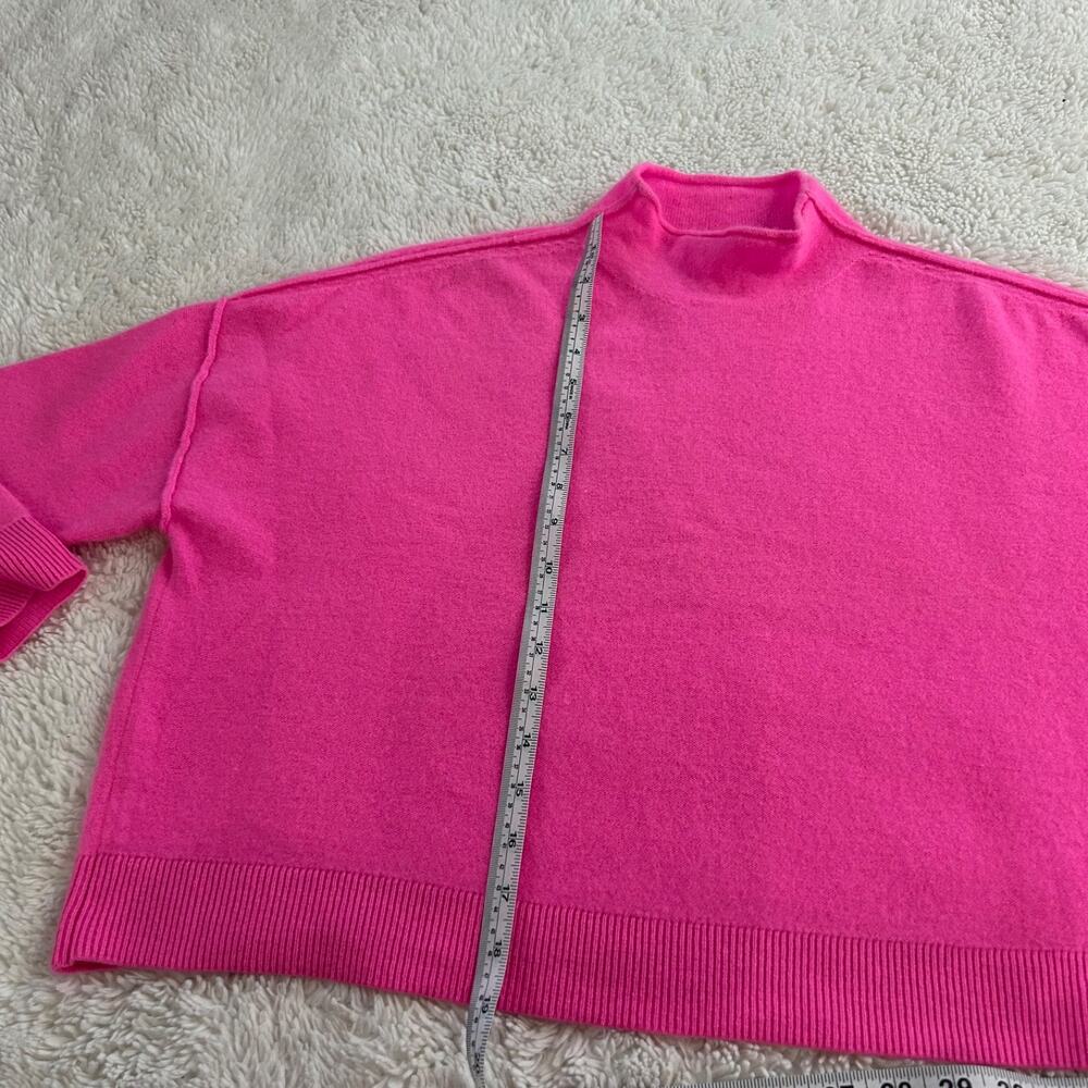 Pilcro Womens Alani Cashmere Mock-Neck Sweater Hot Pink Preppy Casual Fun Sz M - Picture 4 of 6